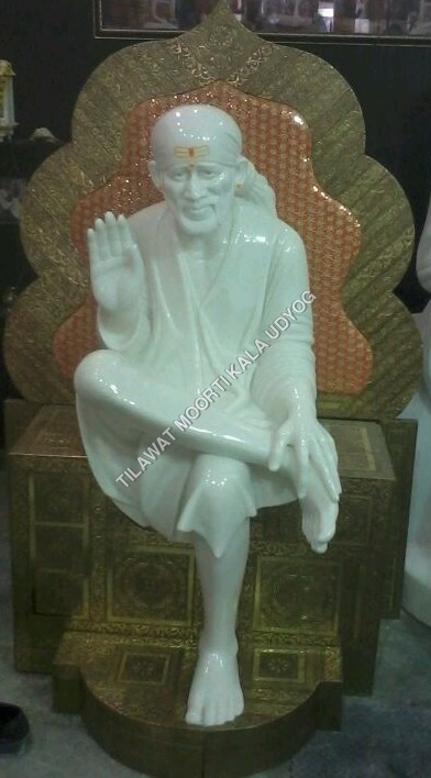 White Marble Sai Baba Statue