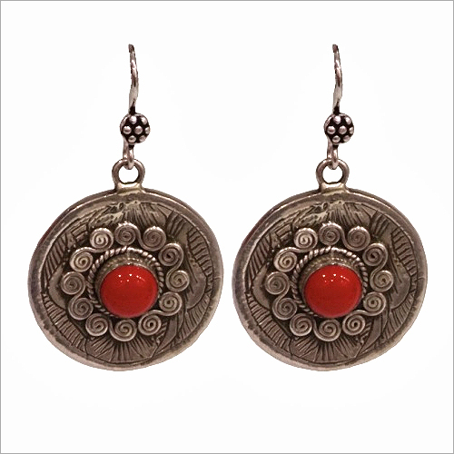 Traditional Round Silver Earrings