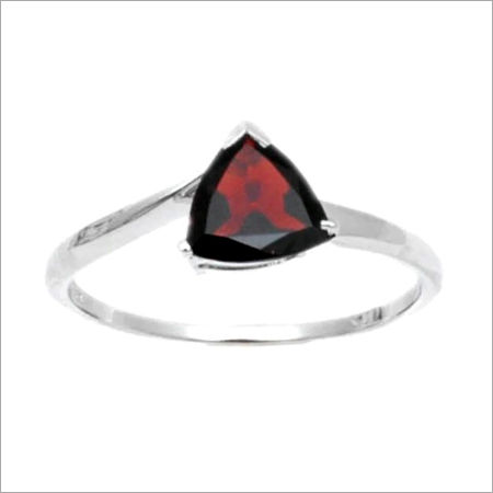 Sterling Silver Garnet Single Stone Rings