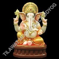 Coloured Marble Ganesha Statue