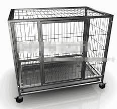 Carrier - Steel 48x30x36 Inches, Powder Coated | Durable, Portable, Spacious, Secure, Swing Door, Removable Tray, 4 Wheels
