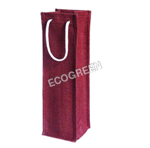 Printed Jute Bottle Bag