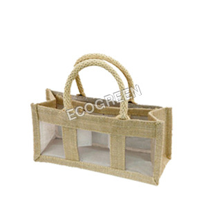 Multicolor Jute Bottle Bag