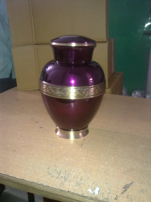 Aubergine Brass Cremation Urn