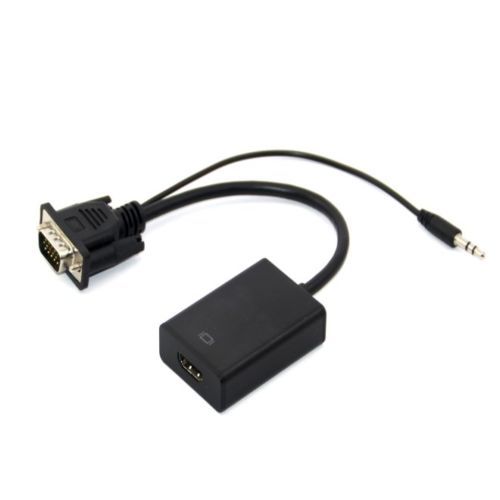 VGA MALE TO HDMI FEMALE WITH SOUND ADAPTER FOR SHORT DISTANCE