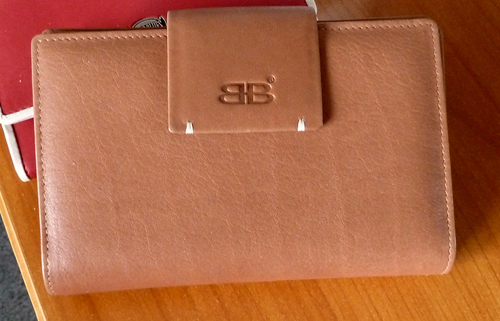 Brown Leather Wallet Size: 3.5X 10.5 Inch
