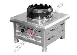 Table Top Chinese Range - Stainless Steel, 20"x20"x15", Silver, 70000 BTU/HR, Removable Pan Support, Adjustable Feet