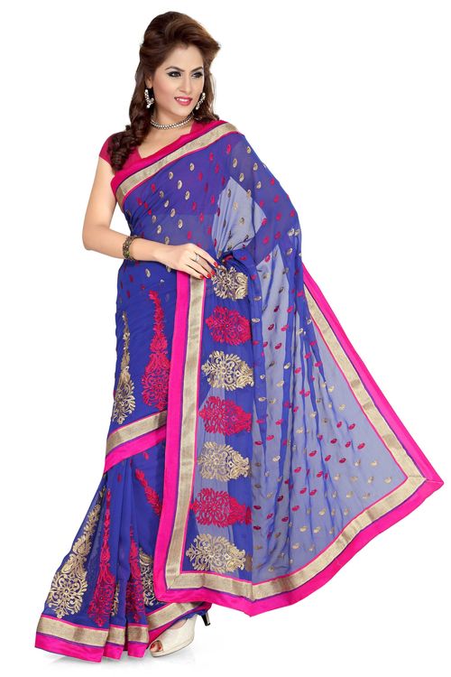 ISHIN Geogette printed Multicolor saree ISHI-33