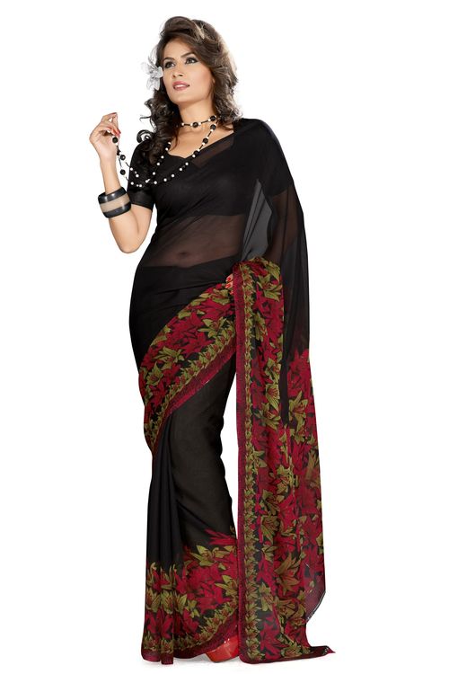 ISHIN Geogette printed Multicolor saree ISHI-35