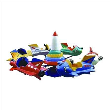 Aero Plane Merry Go Round - Metal & Plastic, 3-5m Diameter, Red, Electric Motor | Child Fun, Colorful Design, Durable Build