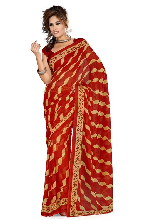 ISHIN Geogette printed Multicolor saree ISHI 39
