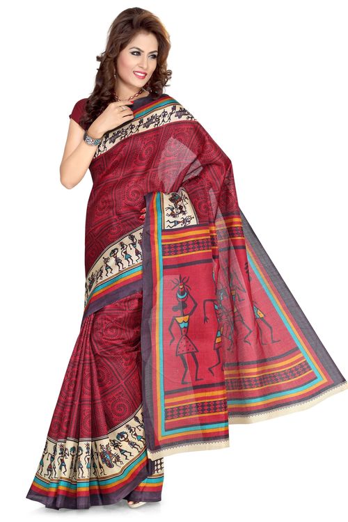 ISHIN Bhagalpuri Multicolor saree ISHI 19