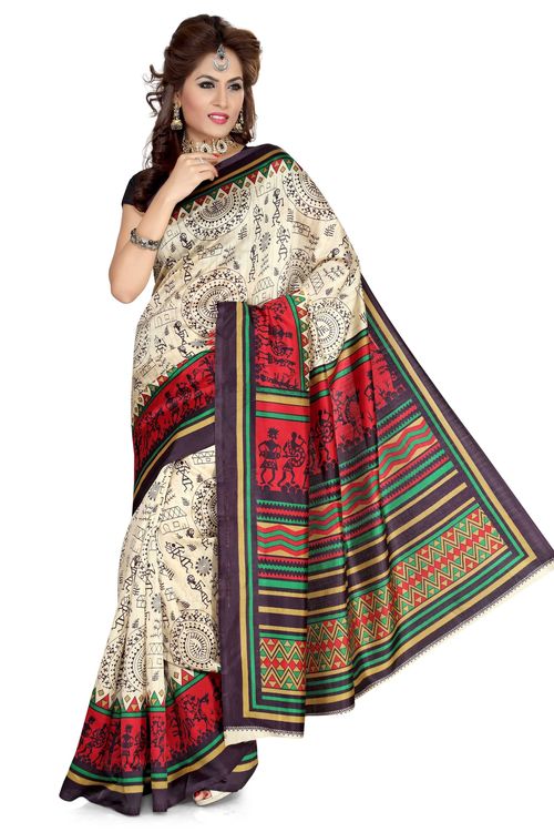 ISHIN Poly Crepe Multicolor saree ISHI 22