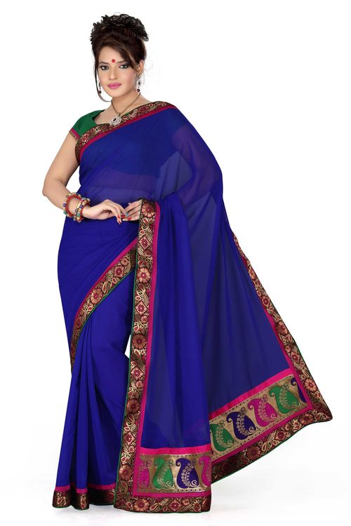 Georgette Blue Saree