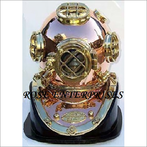 Nautical Mark V Diving Helmet With Wooden Base