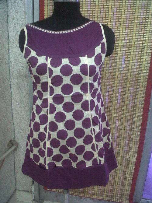 Tunics - Cotton, Medium, 28 Inches, Purple | Stylish Design, Comfortable Fit, Polka Dot Pattern