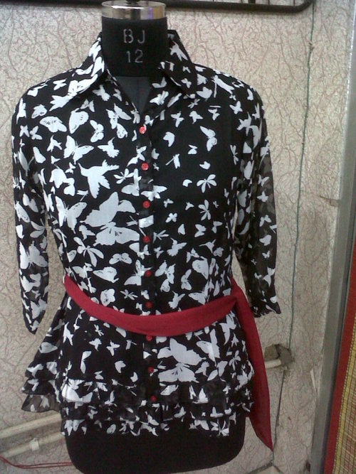 Indowestern Wear - Cotton Blend, S-XL, Black | Bird Print, Button-Down, Three Quarter Sleeves, Comfortable Fit
