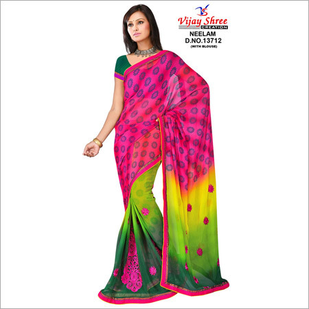 Nylon Designer Printed Sarees