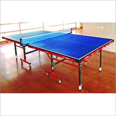 Table Tennis - Metal & Wood 9ft x 5ft x 30 inches Blue Color with Durable Steel Net and Adjustable Height Features