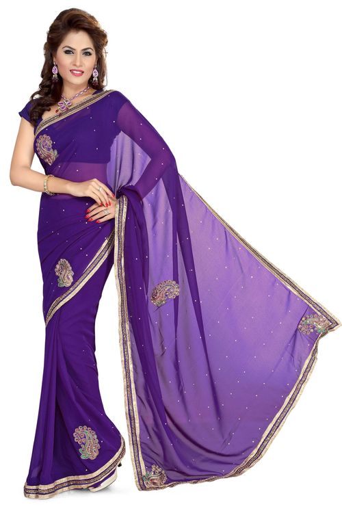 Geogette Voilet Saree