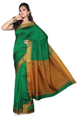 Poly Silk Green Saree