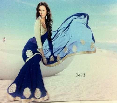 Designer Blue Saree