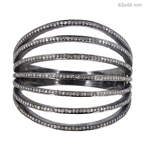 Pave Diamond Gold Bangle