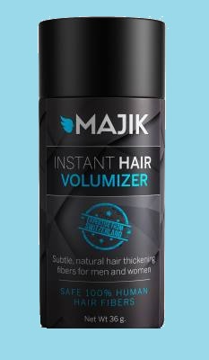 Majik Hair Fiber Economy Pack - Human Hair Fibers, 35g, Black, Microscopic Size | Instant Thickening, Natural Look, Shake-On Application