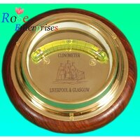 Brass Clinometer Compass with Wooden Base