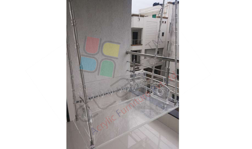 Acrylic Swing - Acrylic Material, Variable Dimensions, Transparent Color | Stylish Design, Easy Installation, Durable Metal Frame, 150kg Capacity, 1 Year Warranty