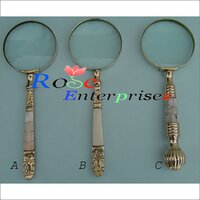 Premium Brass Magnifying Glass - Solid Brass, 7 Inch, 5x Magnification | Polished Finish, Optical Glass Lens, Vintage Style