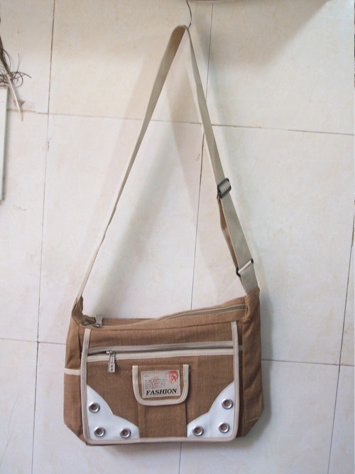 Bag - Canvas 12x10x5 Inches, Lightweight Water Resistant, Durable Material, Adjustable Strap, Secure Metal Zippers