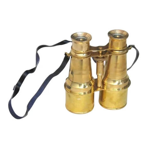 Handmade Brass Binoculars With Strap Shiny Brass Binocular Marina Military Navy Vintage Telescope Decorative