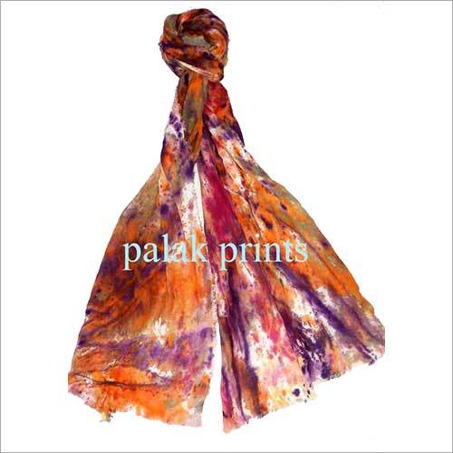 Cotton Voil Scarves Hand Print Scarf Length: Long