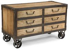 6 Drawer Wooden Trolley