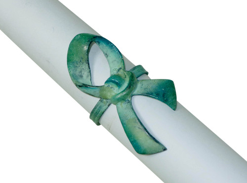 Bow Design Napkin Ring - Resin, 2x1 Inch, Teal | Elegant Bow Shape, Glossy Finish, Reusable, Durable