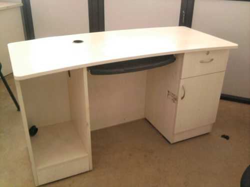 Computer Table - Wood, 48x24x30 Inches, White | Spacious Surface, Ergonomic Design, Cable Management, Storage Drawers & Shelves