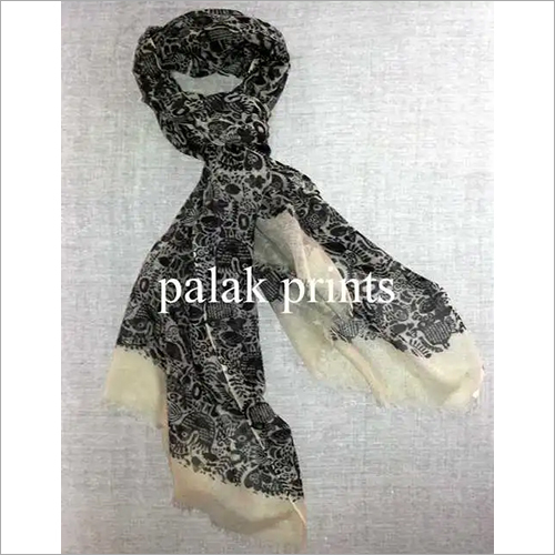 Cotton Wool Cashmere Block Print Scarfs