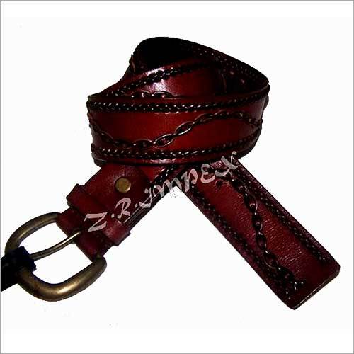 Mens Embossed Leather Belt