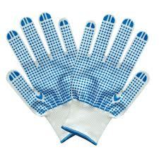 White Blue Dotted Cotton Gloves