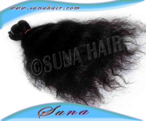 Machine weft silky curly remy attractive sizes human hair