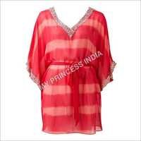 Ladies Designer Pareos - Silk, Mid-thigh, Red | Stylish Design, Perfect Fit, Beach Ready, Neat Stitching, Smooth Finish