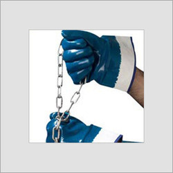 Blue And White Nitrile Coated Gloves