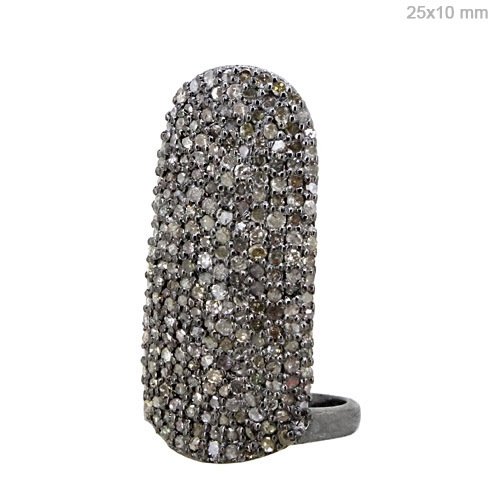Pave Diamond Silver Finding