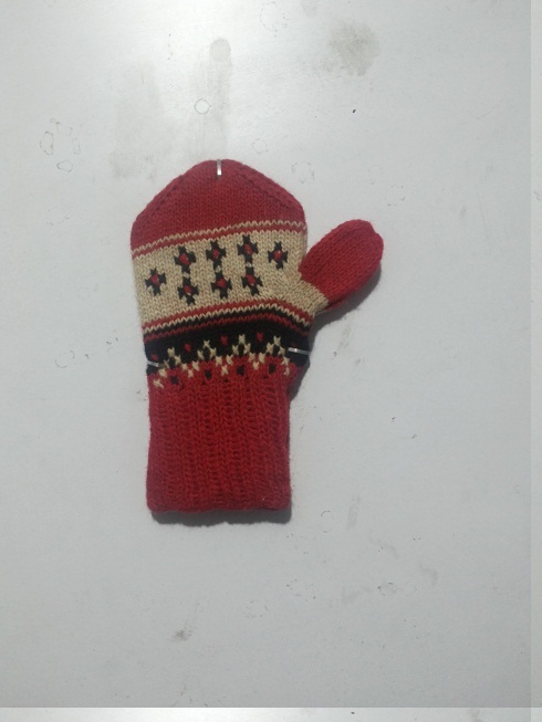 Baby Gloves - Woolen Knitted, Red Color | Household Use, Washable for Daily Life and Personal Comfort