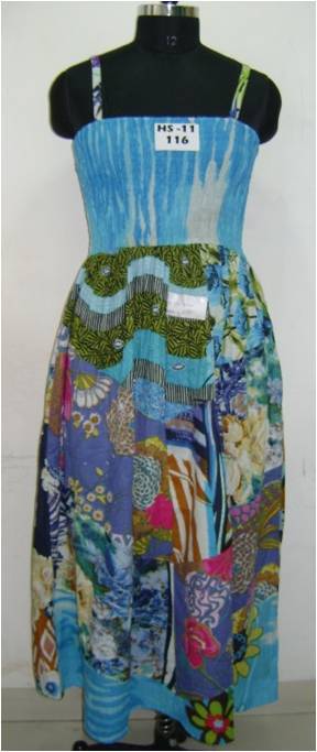 Mini and Long Dress - Cotton, Blue, Custom Size | Handwork, Printed, Stylish, Versatile, Comfortable