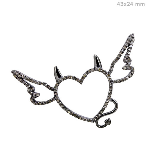 Pave Diamond Silver Pendant