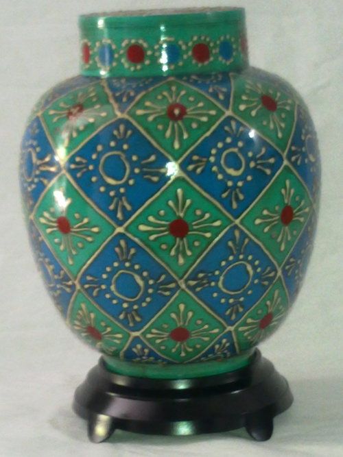 Green Cloisonne Cremation Urn