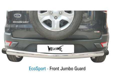 Ecosport-Front Jumbo Guard - Stainless Steel 120x30x15 cm, Chrome Finish | Durable Protection, Easy Installation, Enhanced Safety