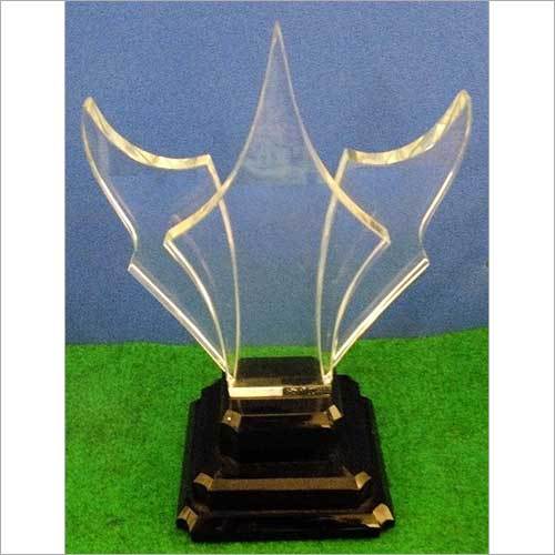 Crystal Trophy - Acrylic 235x135x15 mm, Clear Plastic Base, Elegant Design, Award Recognition